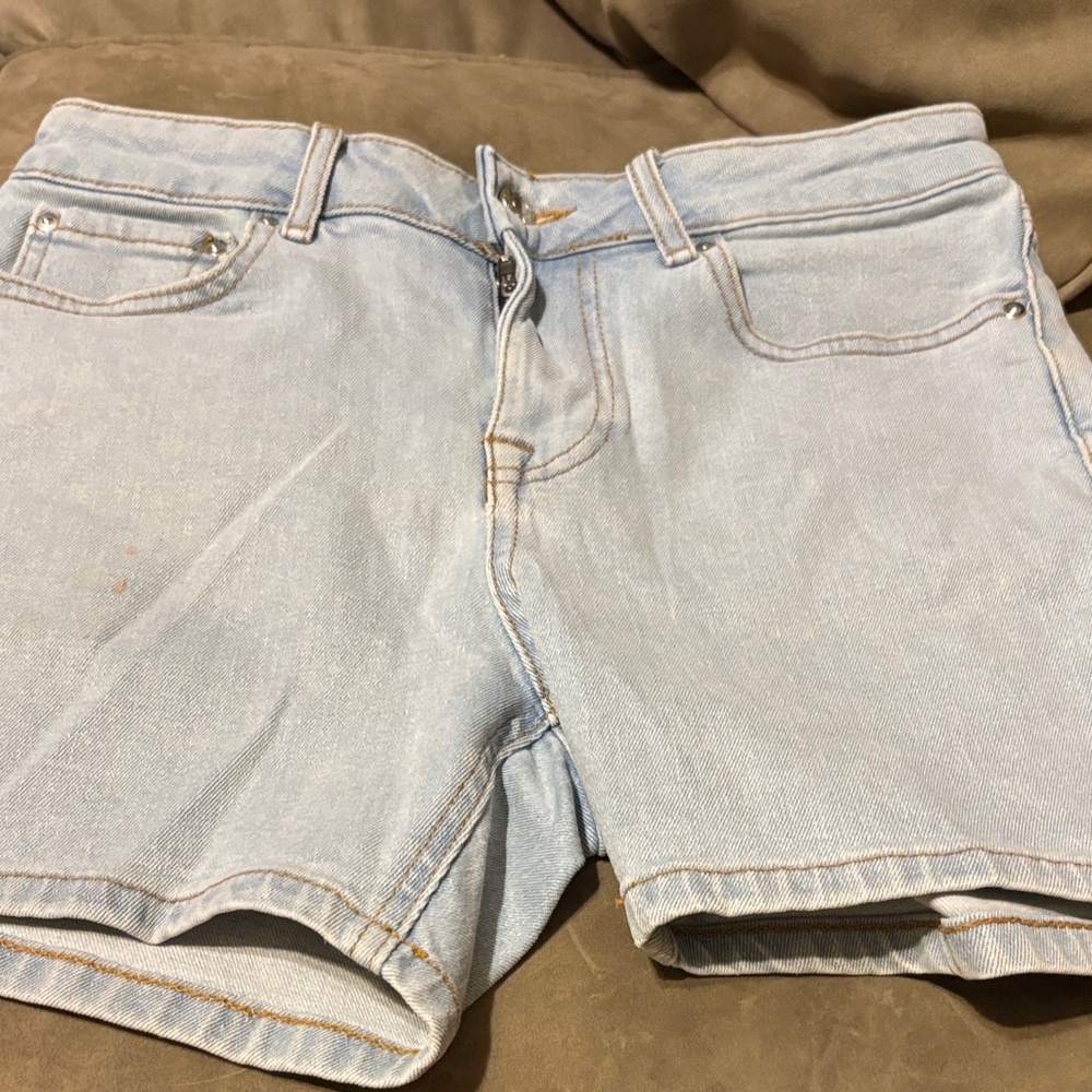 Classic Light Blue Denim Shorts - Women's